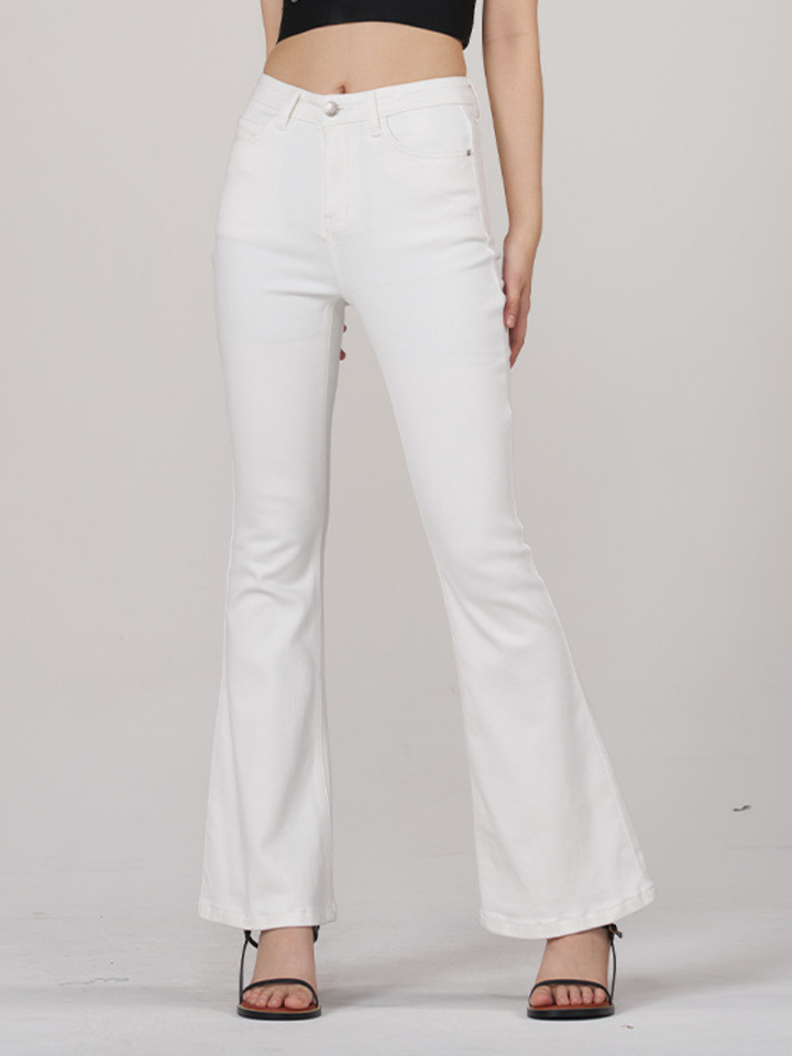 Desta | Dam Eleganta Lös-Passform Vita Vida-Ben Jeans