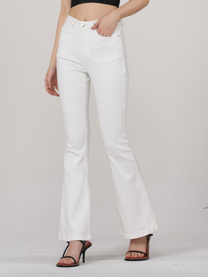 Desta | Dam Eleganta Lös-Passform Vita Vida-Ben Jeans