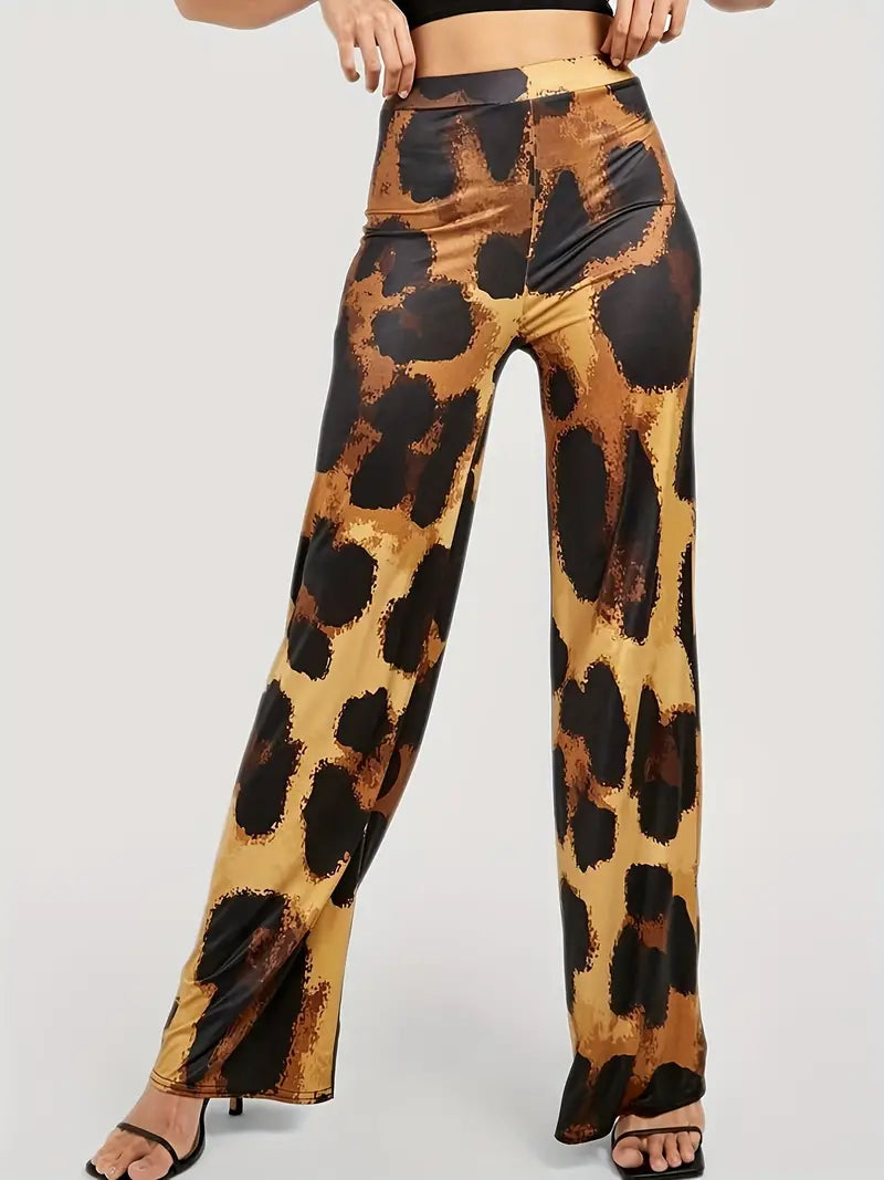 Jenovefa | Kvinnor Hög-Midja Leopardmönstrad Byxor