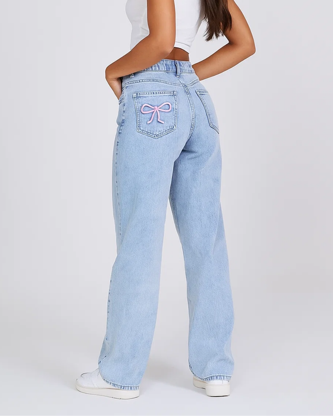 Talora | Damer Säckiga Jeans med Hög Midja