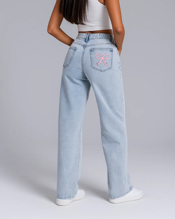 Talora | Damer Säckiga Jeans med Hög Midja