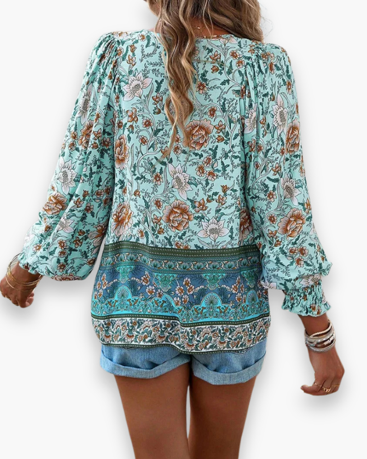 Calira | Damen Luftig Blommig Sommartopp