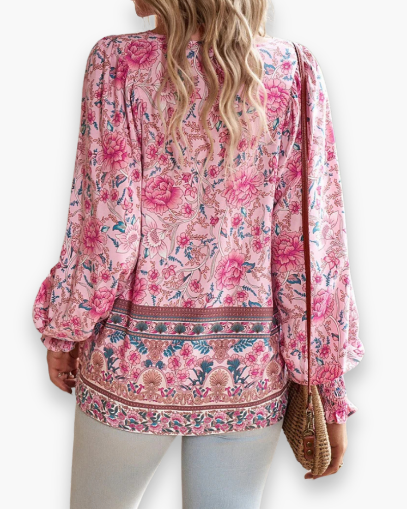 Calira | Damen Luftig Blommig Sommartopp