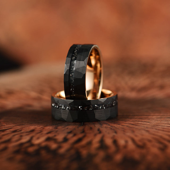 8 mm Svart Turmalin Tungstenskarbidring