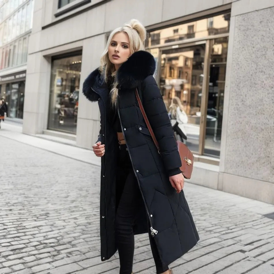 Eleganta Dam Vinterkappa | Lång Utformning