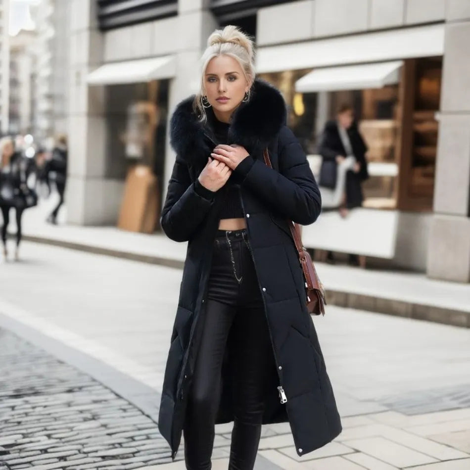 Eleganta Dam Vinterkappa | Lång Utformning