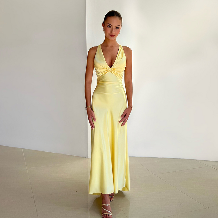 Fiora | Eleganta Dam ärmlös Aftonklänning
