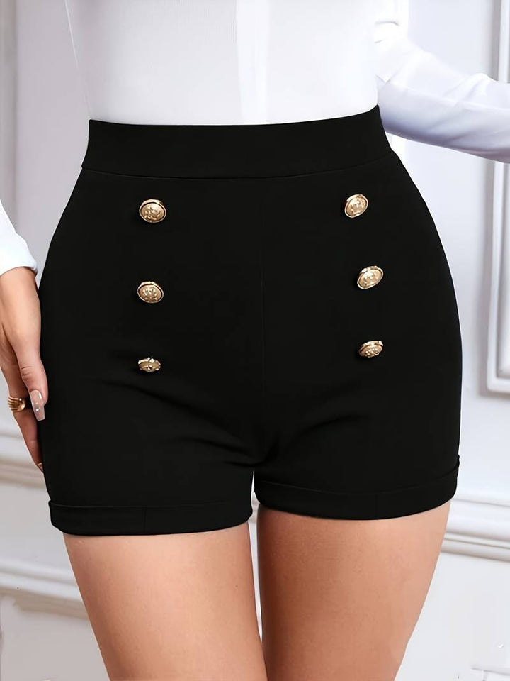 Alethea | Snygga Damer Sommarshorts med Dekorativa Knappar
