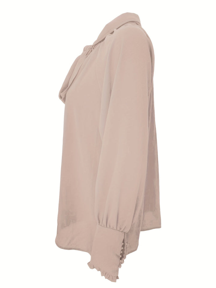 Dam Eleganta Blus Med Slips Hals
