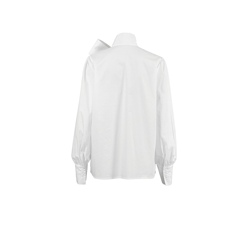 Dam Vit Blus | Eleganta Båge Knyt Hals och Tidlös Stil