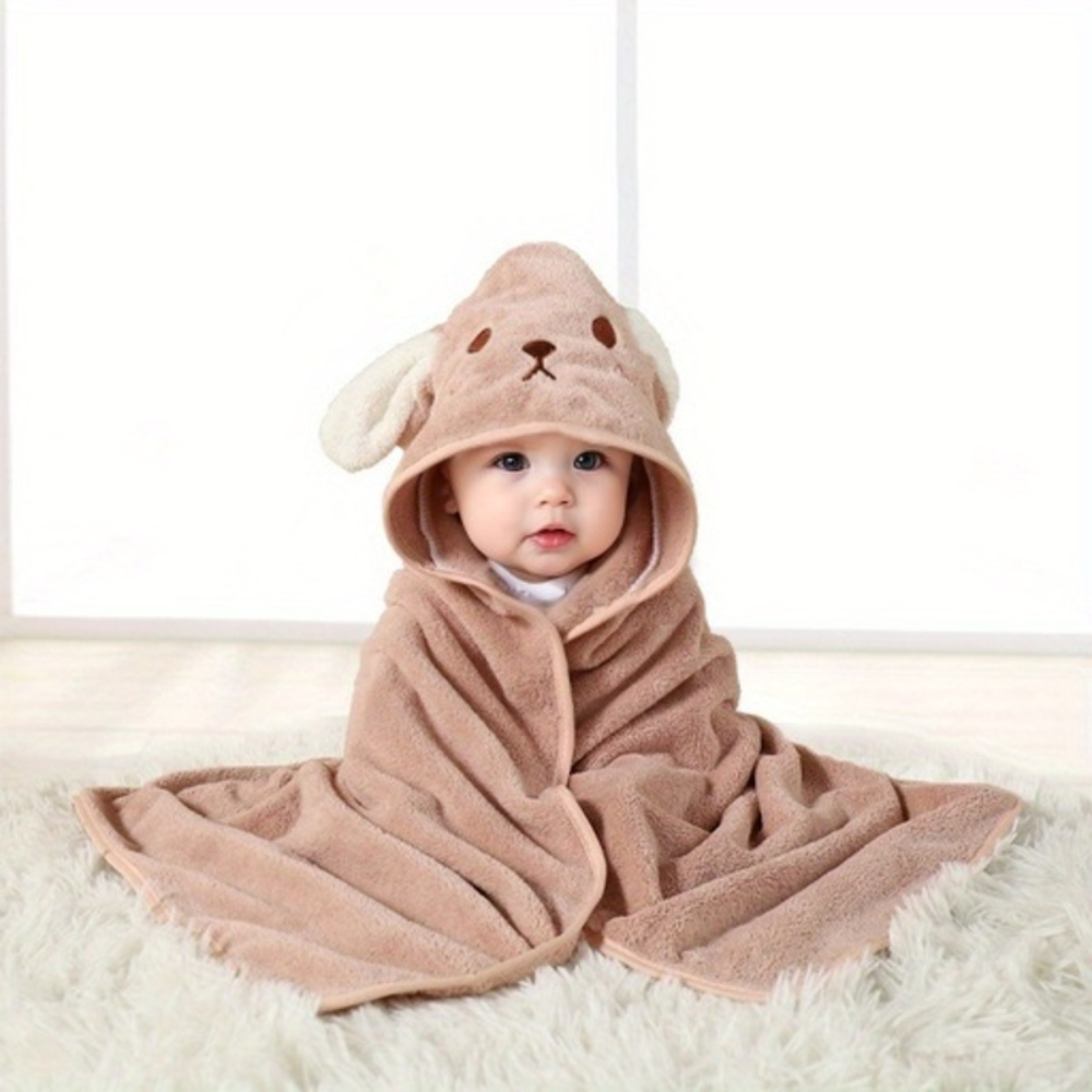 Mjuk och absorberande babyhandduk med huva