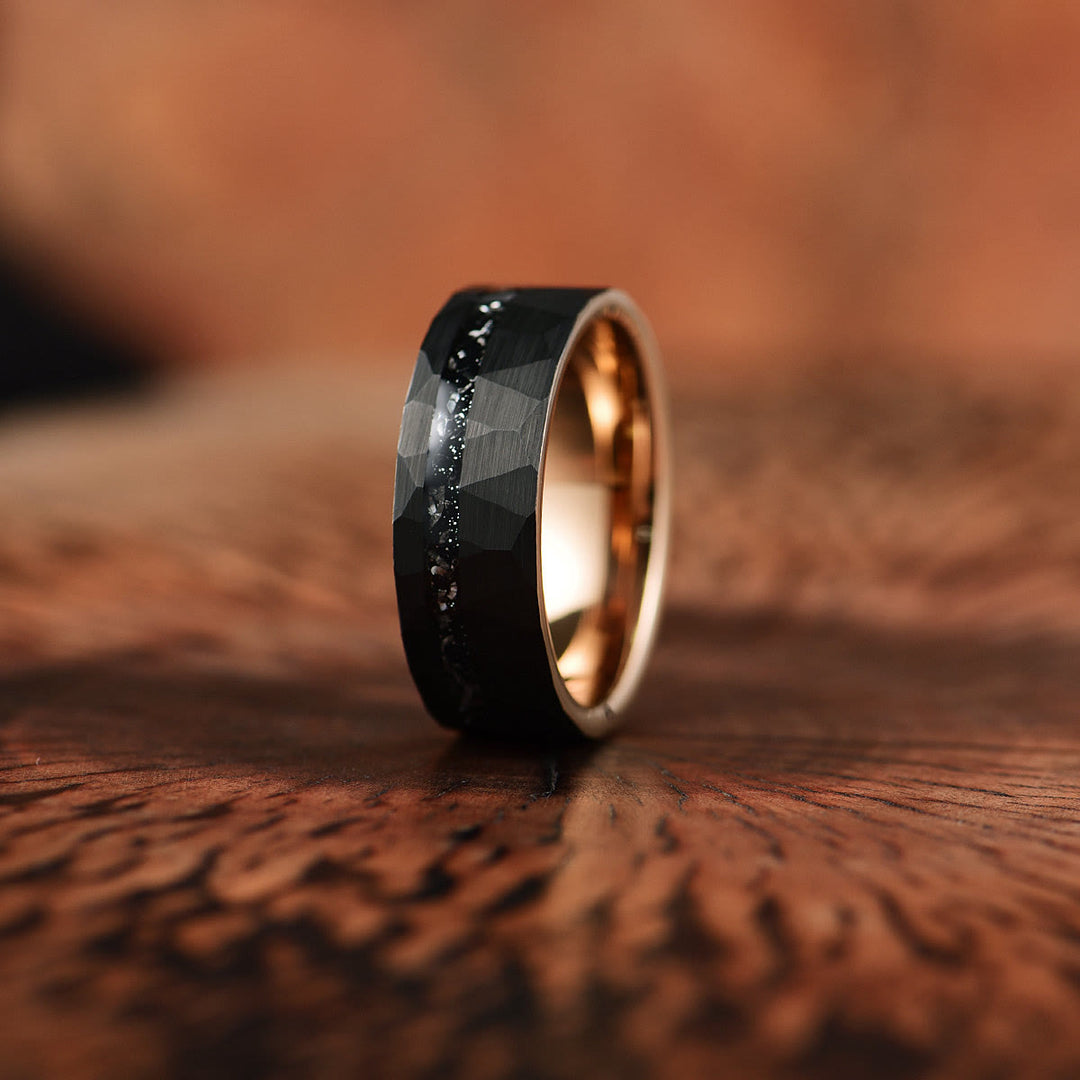 8 mm Svart Turmalin Tungstenskarbidring