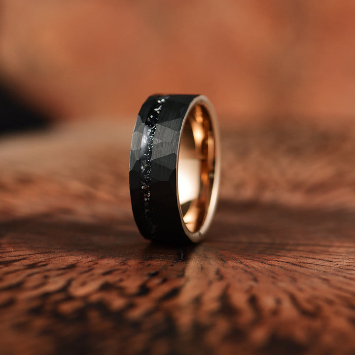 8 mm Svart Turmalin Tungstenskarbidring