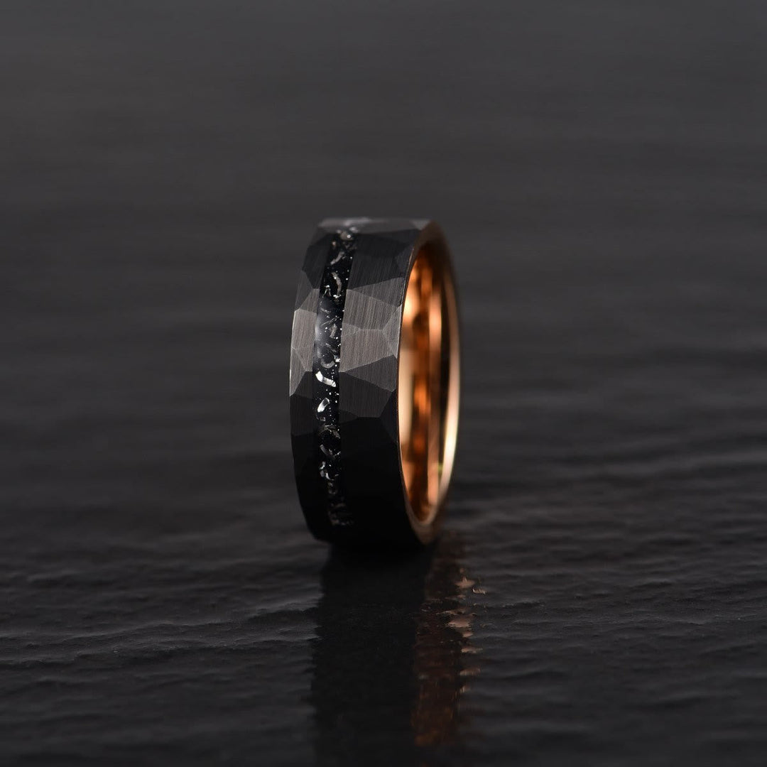 8 mm Svart Turmalin Tungstenskarbidring