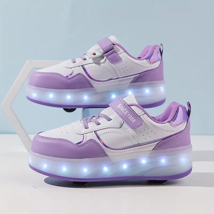Hjul Skridsko Rullskor | Populära Sneakers med Hjul och LED-Lampor för Barn