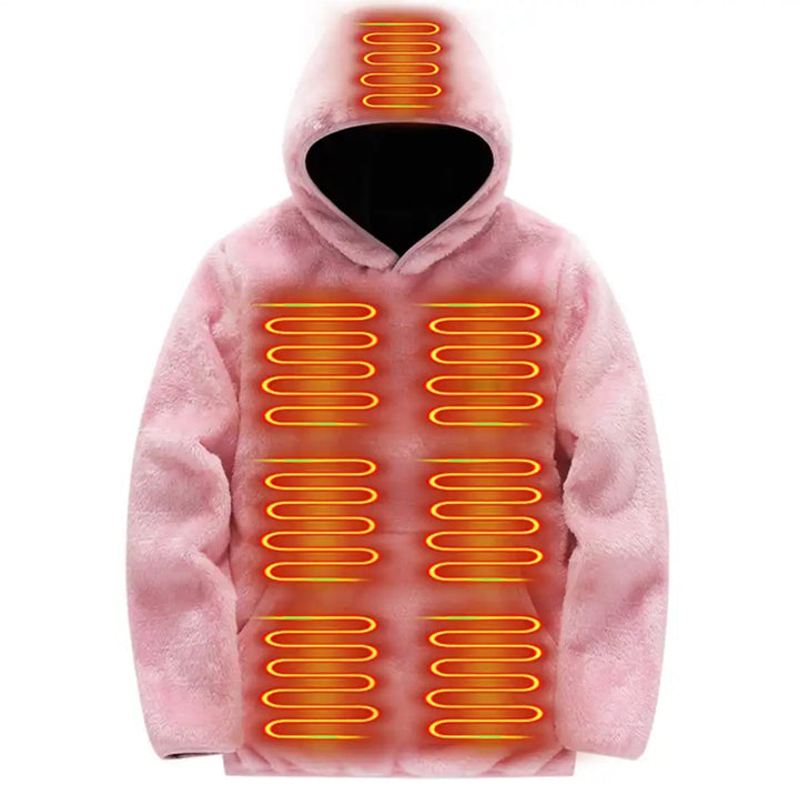 Elektrisk Uppvärmd Fleece Huvtröja | Mysig Vintertröja