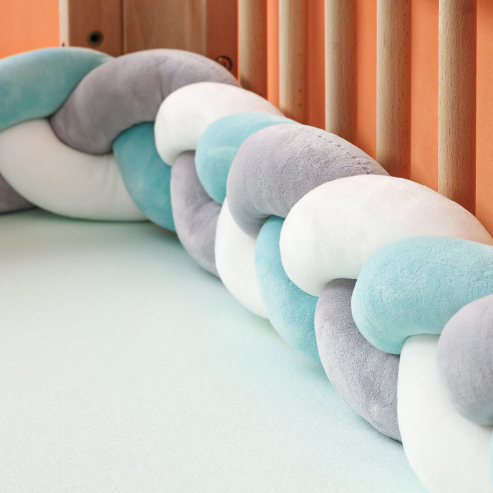 Handvävd Bebis Spjälsäng Stötfångare | Mjuk Andningsbar Sängstångsdyna