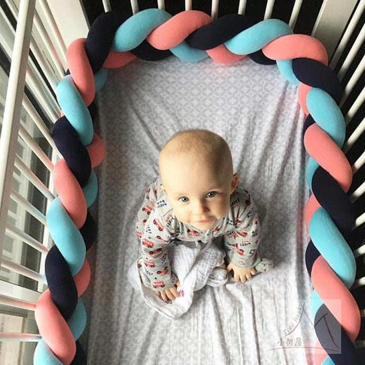 Handvävd Bebis Spjälsäng Stötfångare | Mjuk Andningsbar Sängstångsdyna