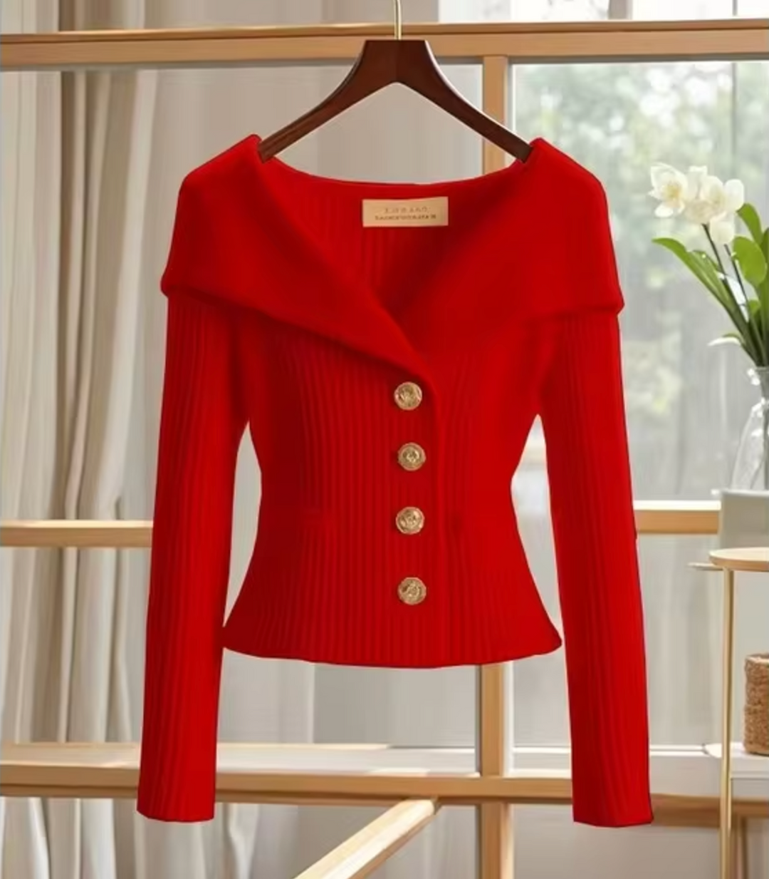 Stickad Croppad Kofta | Eleganta Kort-Längd Sticka Pullover