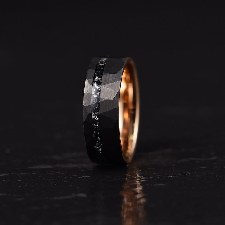 8 mm Svart Turmalin Tungstenskarbidring