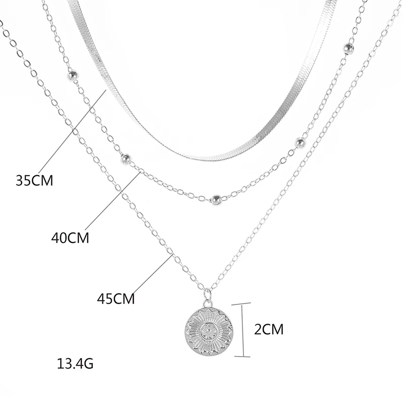 Sylvia | Silver Trippellager Halsband