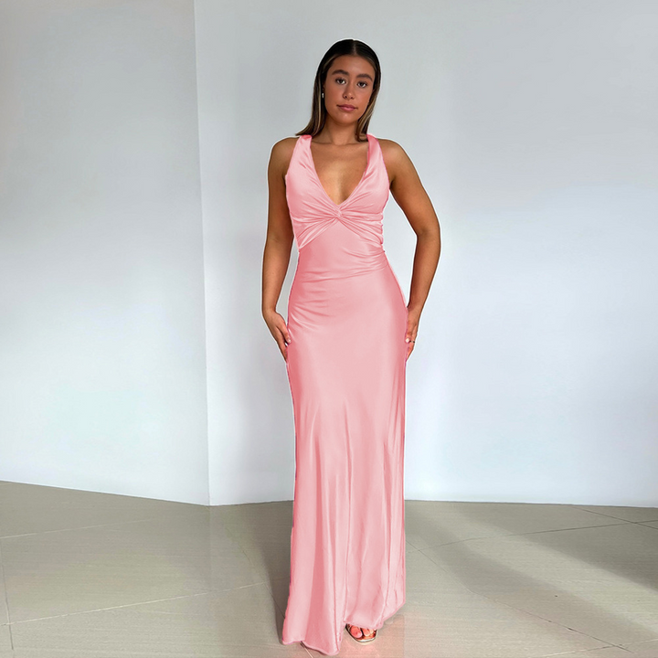 Fiora | Eleganta Dam ärmlös Aftonklänning