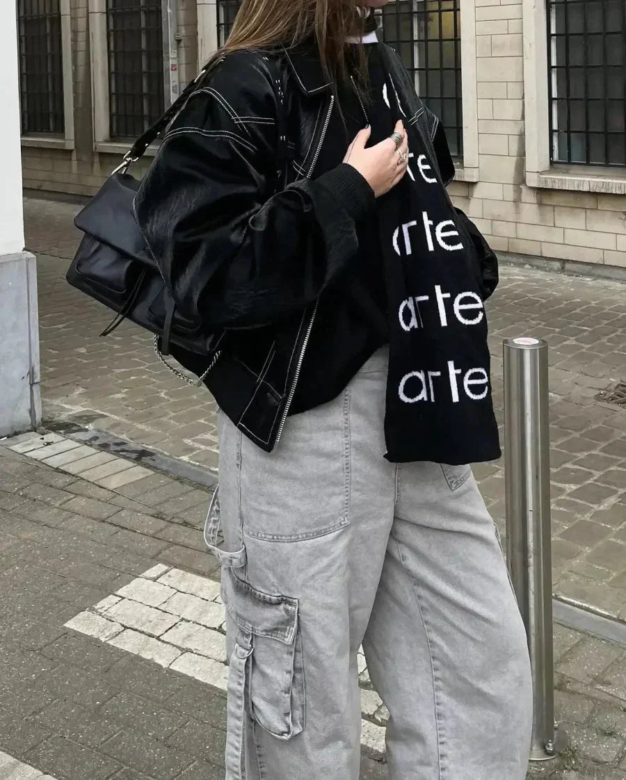 Dam Överdimensionerad Bomberjacka