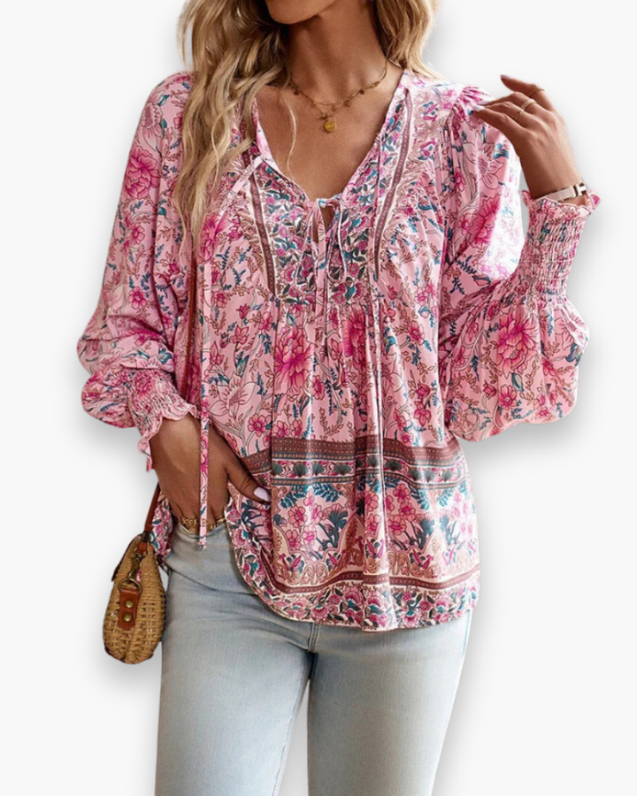 Calira | Damen Luftig Blommig Sommartopp