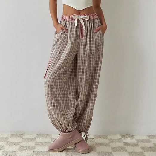 Piper | Dam Bekväm Lös Passform Rutig Pyjamasset