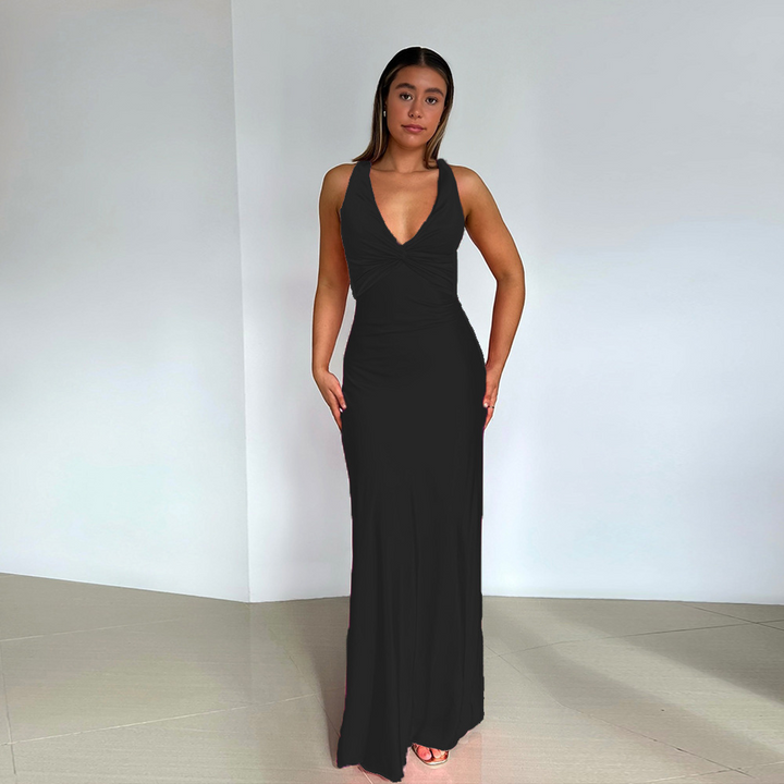 Fiora | Eleganta Dam ärmlös Aftonklänning