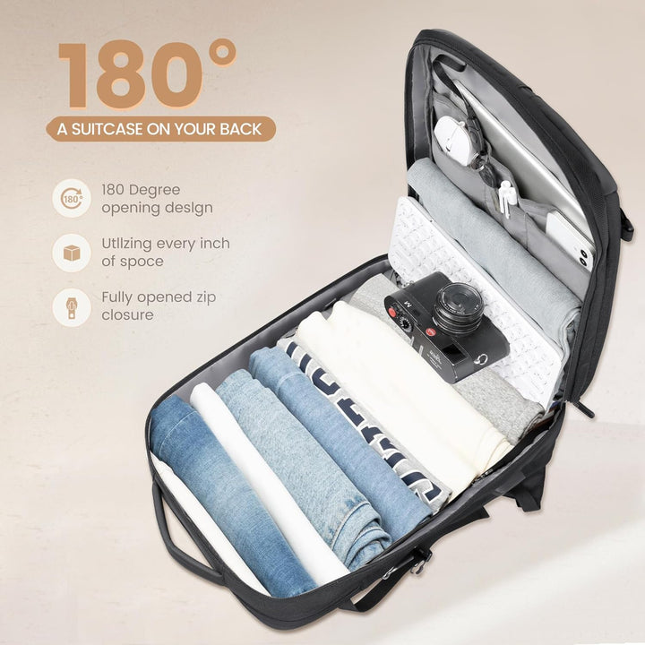 40L Expanderbar Vattentät Reseryggsäck | USB-Port och Fack för 17" Bärbar Dator