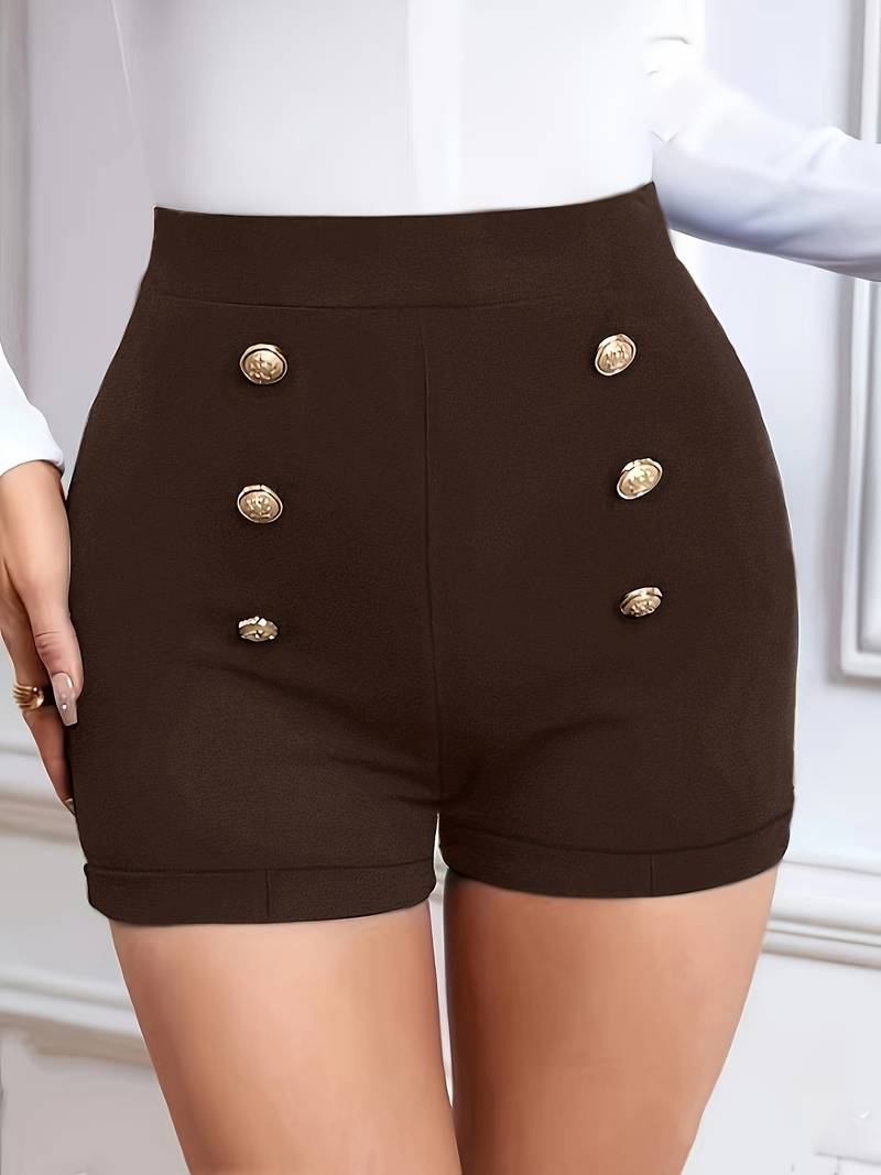 Alethea | Snygga Damer Sommarshorts med Dekorativa Knappar