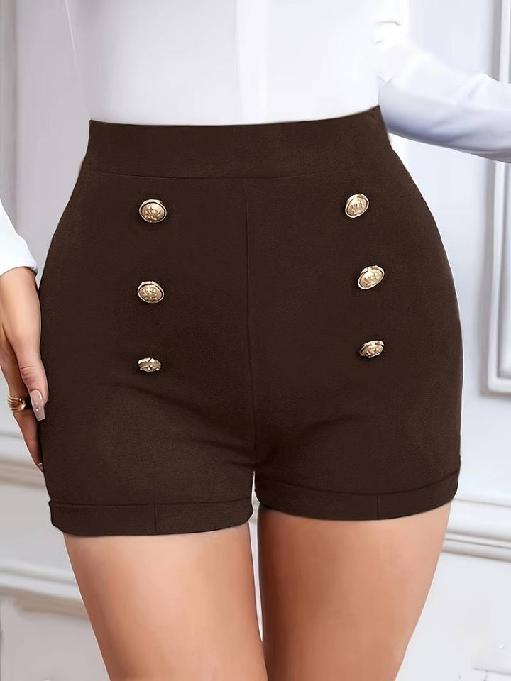 Alethea | Snygga Damer Sommarshorts med Dekorativa Knappar