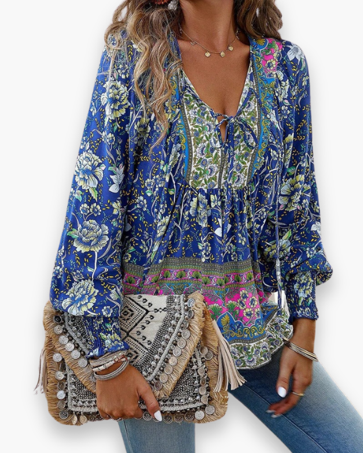 Calira | Damen Luftig Blommig Sommartopp