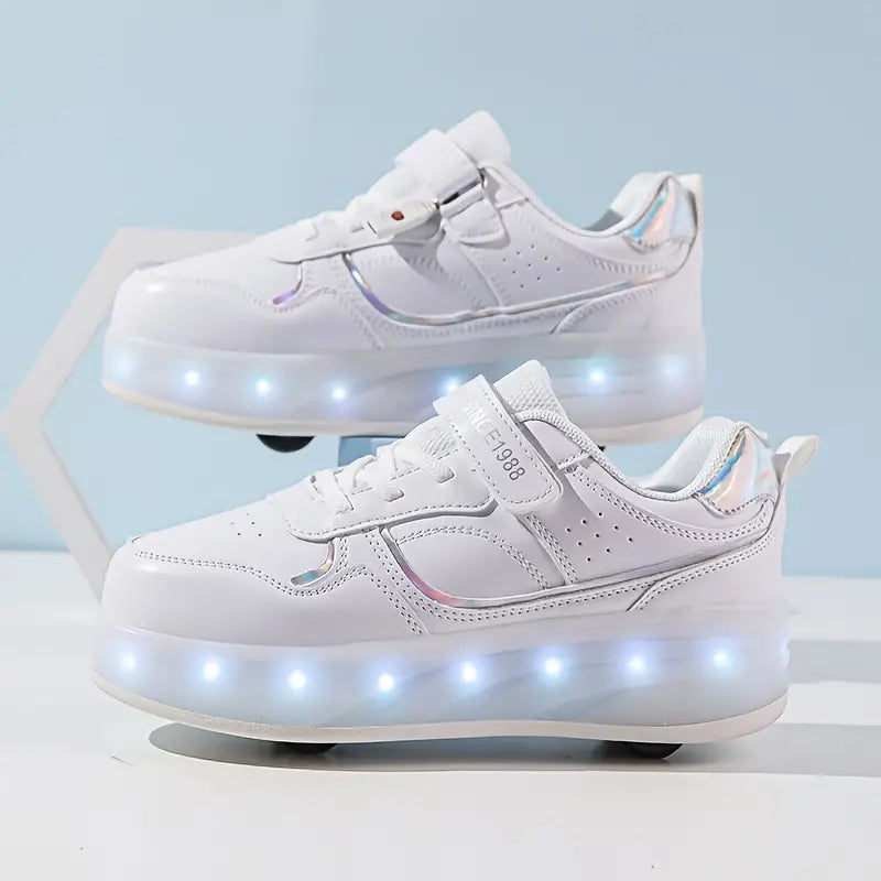 Hjul Skridsko Rullskor | Populära Sneakers med Hjul och LED-Lampor för Barn