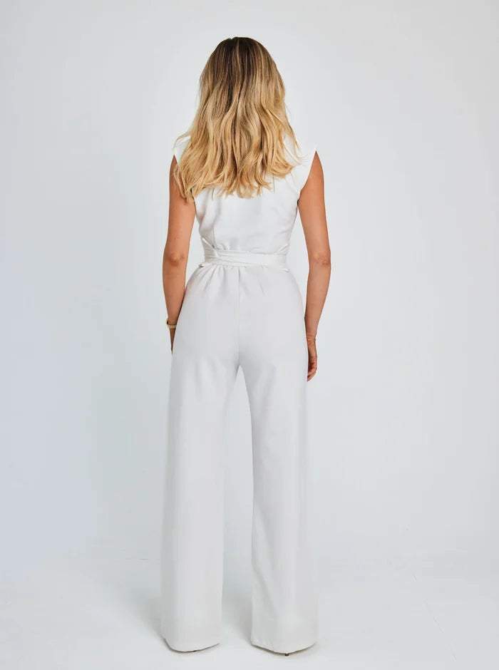 Vaela | Ärmlös Overall med Vida Ben - Eleganta Sommaroutfit för Kvinnor