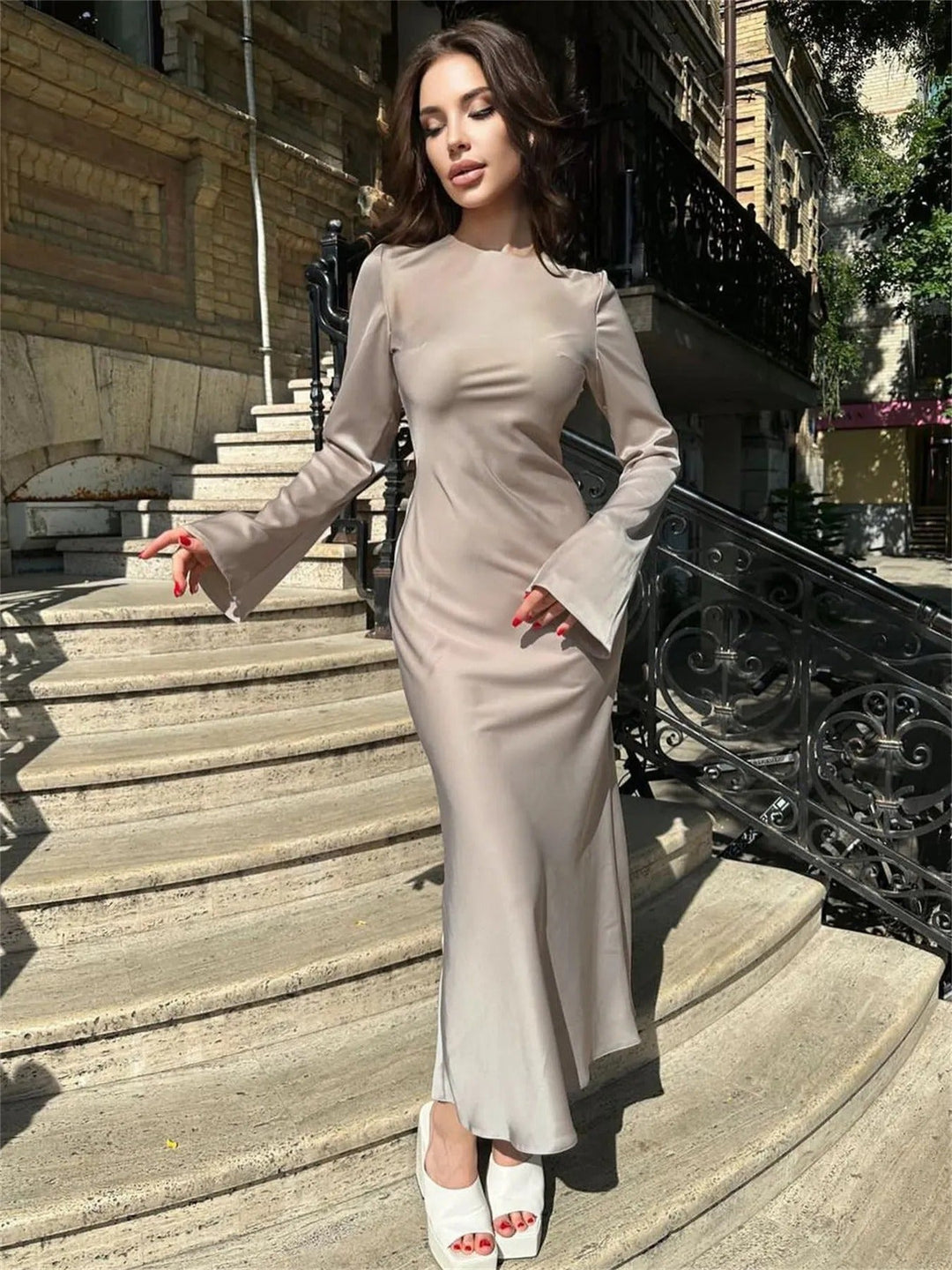 Bexley | Dam Eleganta Satin Maxiklänning