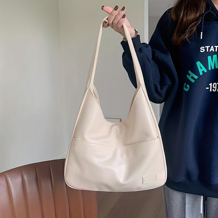 Minimalistisk Svart Läder Hoboväska | Vardags Chic