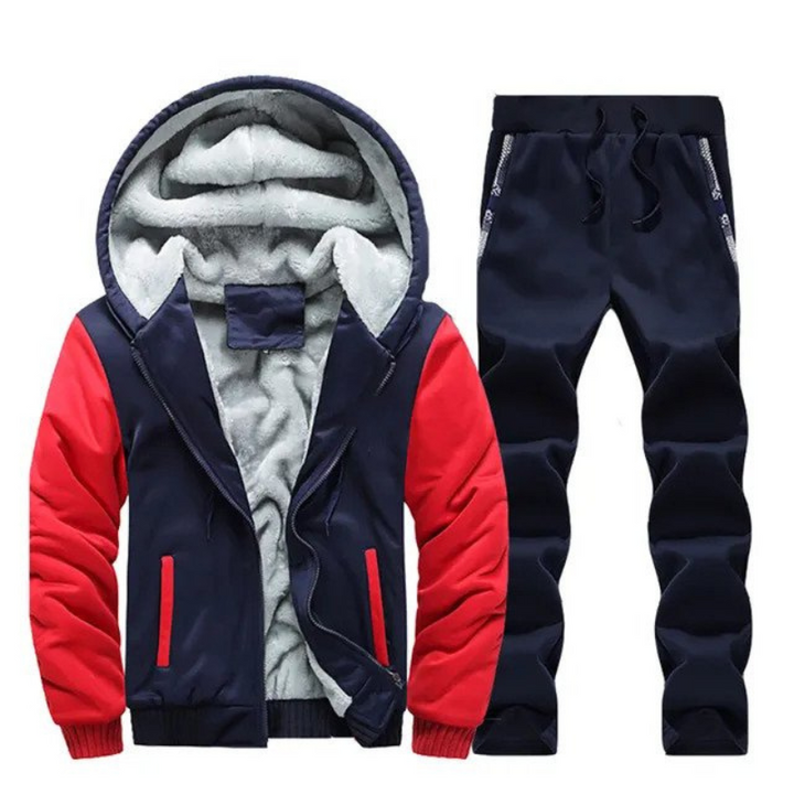 Torsten | Varm fleecefodrad luvtröja och Joggare Uppsättning för träning och Ledigakläder