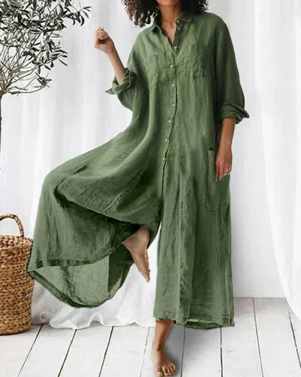 Cerise | Dam Eleganta Linne-Bomull Overall