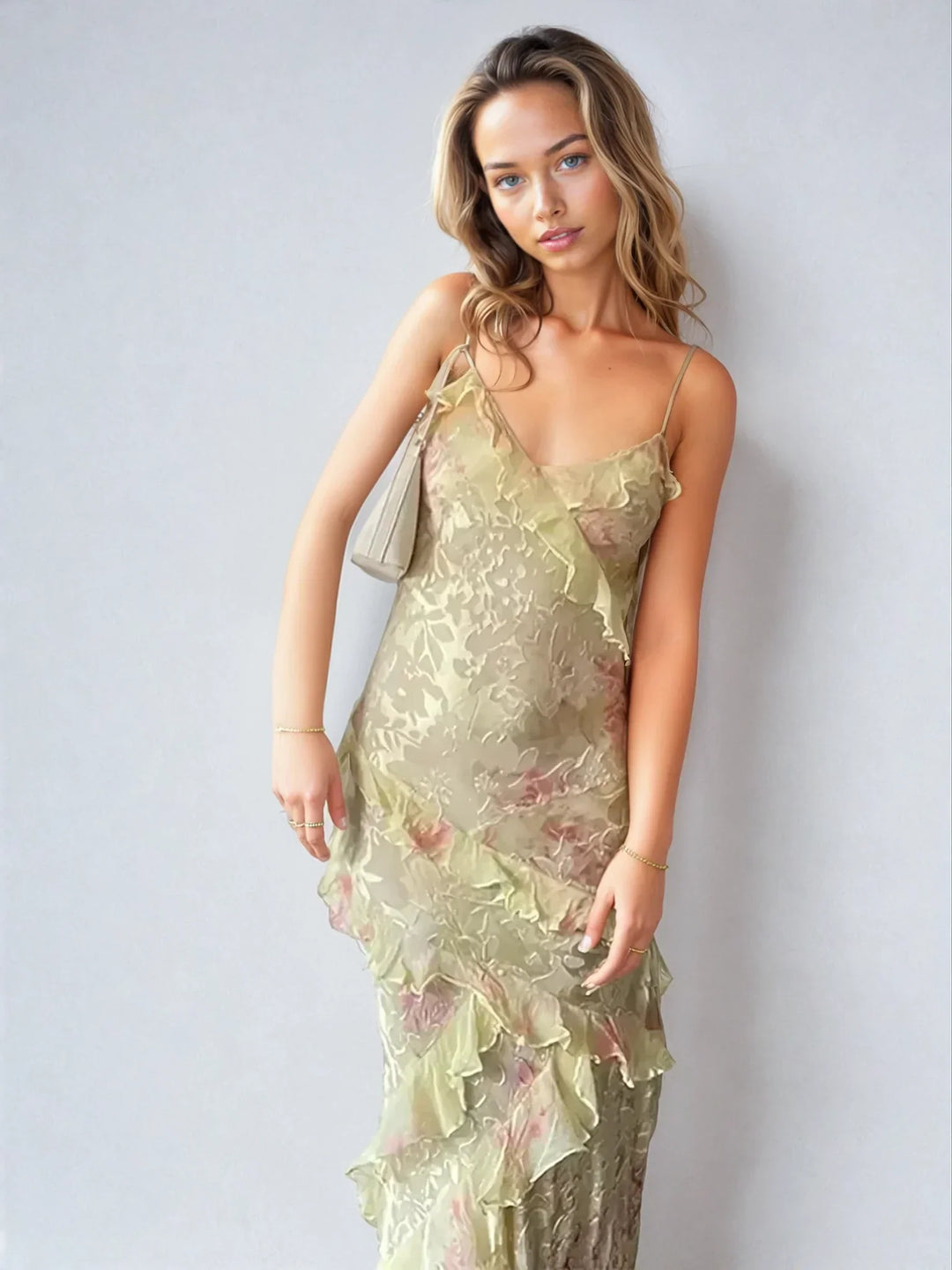 Dam Pastelligt Maska Maxiklänning