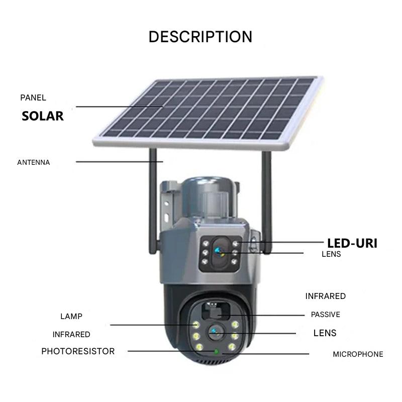 4K Sol Trådlös övervakningskamera | Smarta 360° Rotation