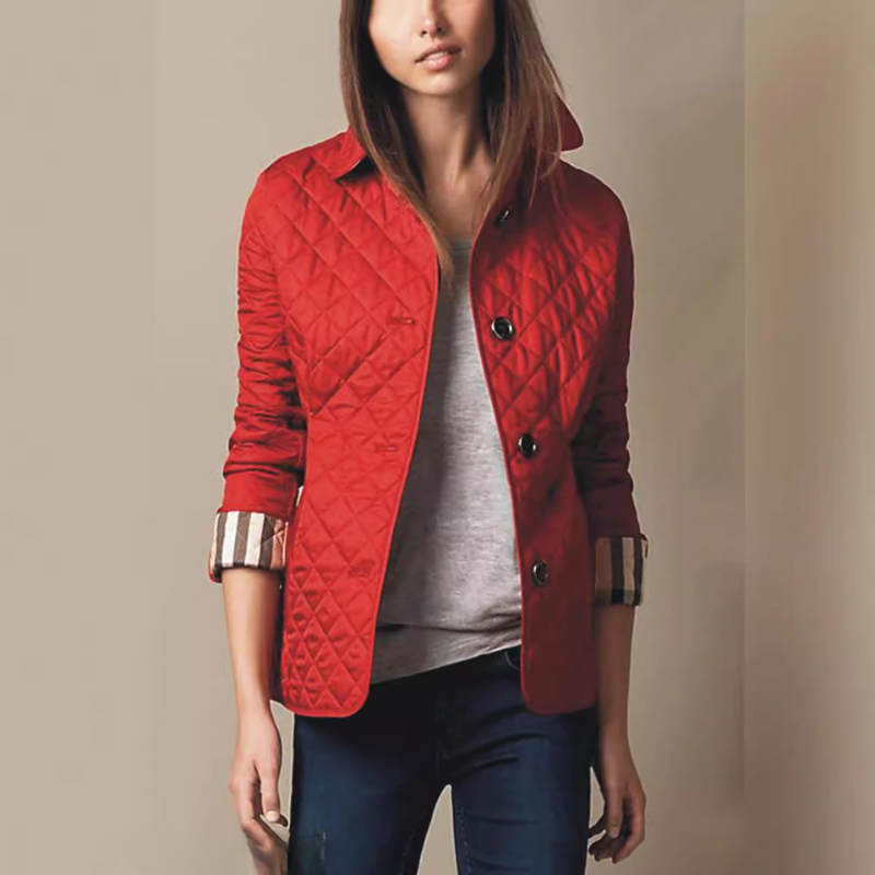 Dam Smal-Passform Quiltad Jacka