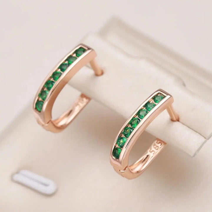 Smaragd och Diamant Båge örhängen