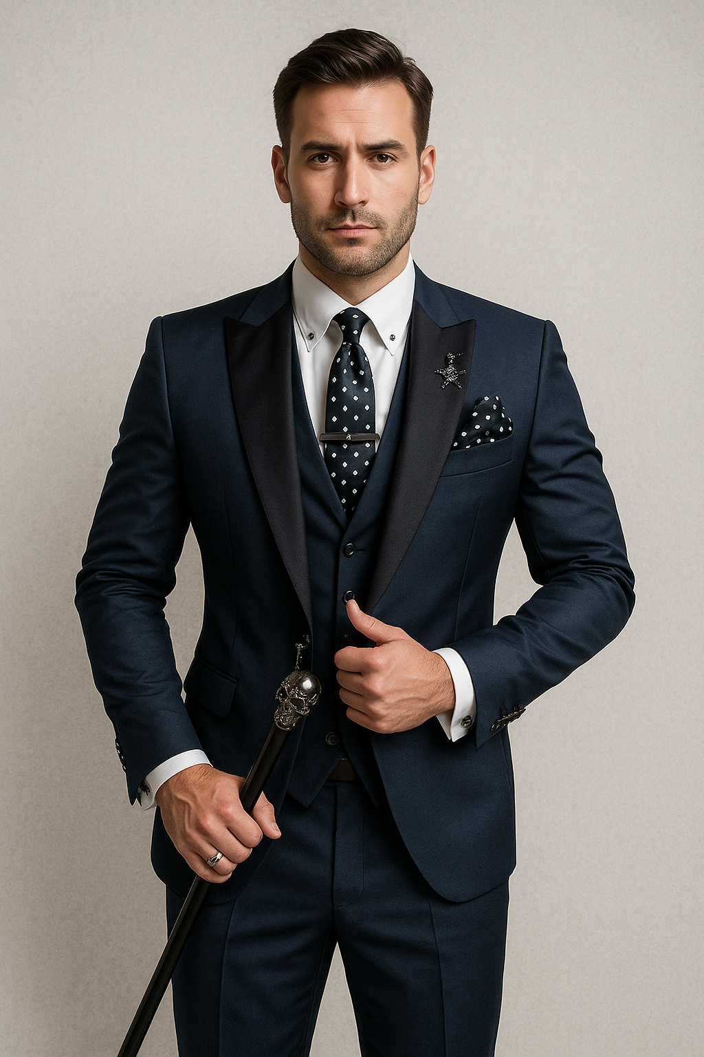 Tredelade Uppsättning för Män | Affärsblazer Väst och Byxor