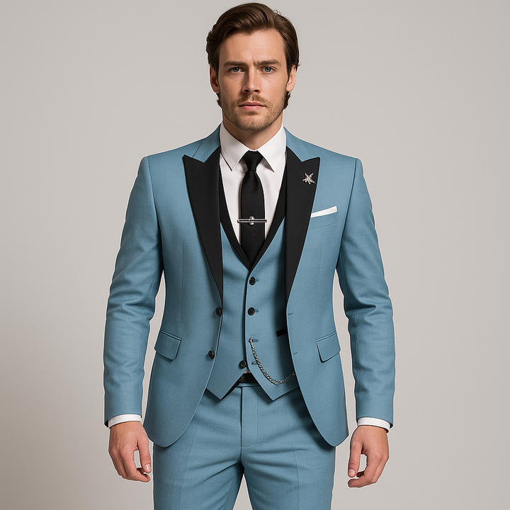 Tredelade Uppsättning för Män | Affärsblazer Väst och Byxor