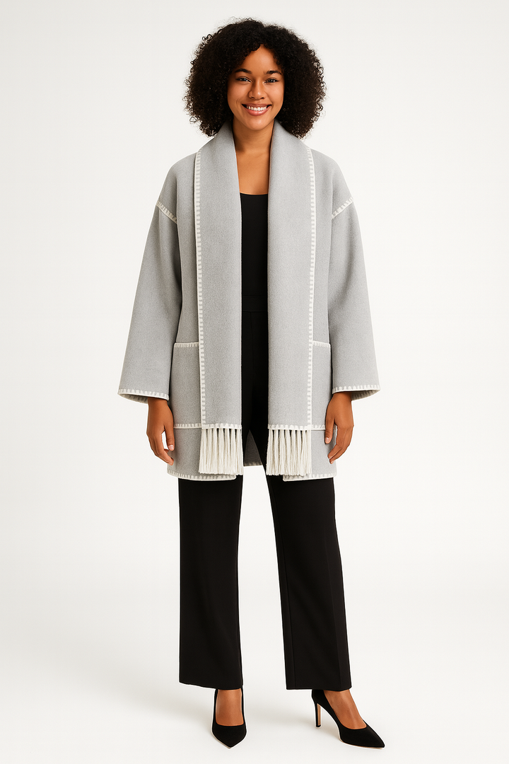 Dam Lång Bältad Vinterkappa | Eleganta Ytterplagg