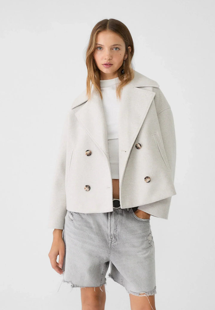 Kaelith | Chic Dubbel-Knäppt Kort Blazer Jacka