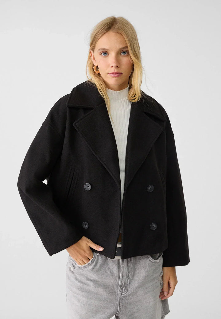 Kaelith | Chic Dubbel-Knäppt Kort Blazer Jacka