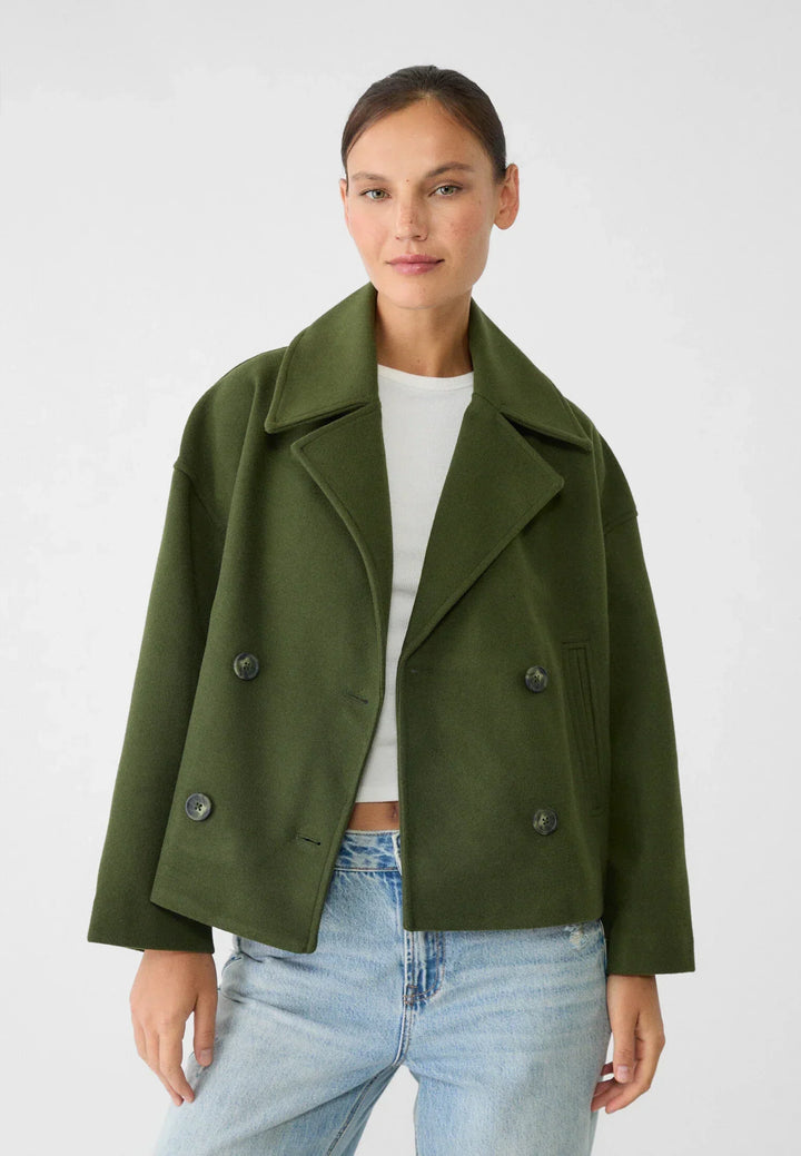 Kaelith | Chic Dubbel-Knäppt Kort Blazer Jacka
